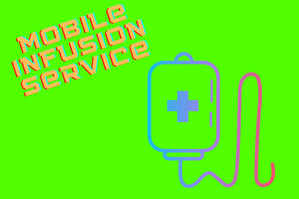 A neon green background with the words mobile fusion service written in yellow.